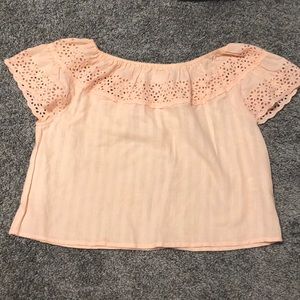 Off the shoulder top, pink, size S